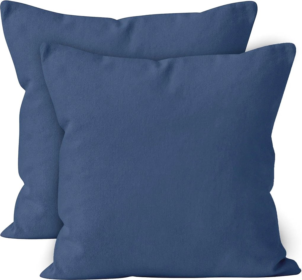 Pamut párnahuzat szett 2 db 60 x 60 cm Sötétkék szín