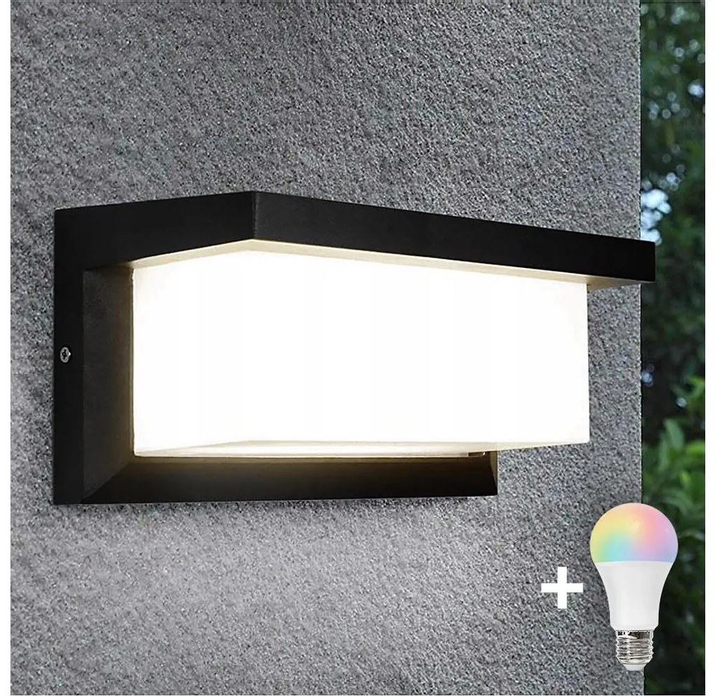 LED RGBW dimmelhető kültéri fali lámpatest NEELY 1xE27/9W/230V IP54 fekete