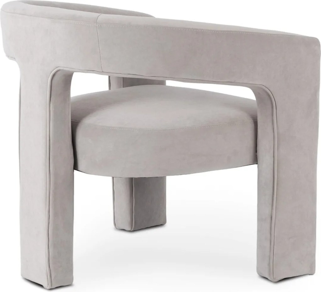 Fotel Wypoczynkowy LILLE Szary Welurowy