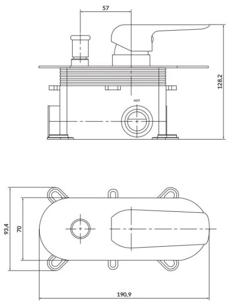 Cersanit S951-345 -Zuhanycsap rejtett beépítéshez CITY fényezett króm