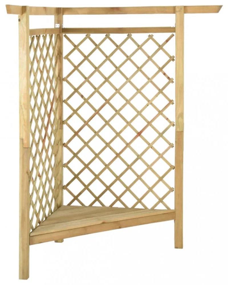impregnált fenyőfa sarokpergola paddal 166 x 81 x 174 cm