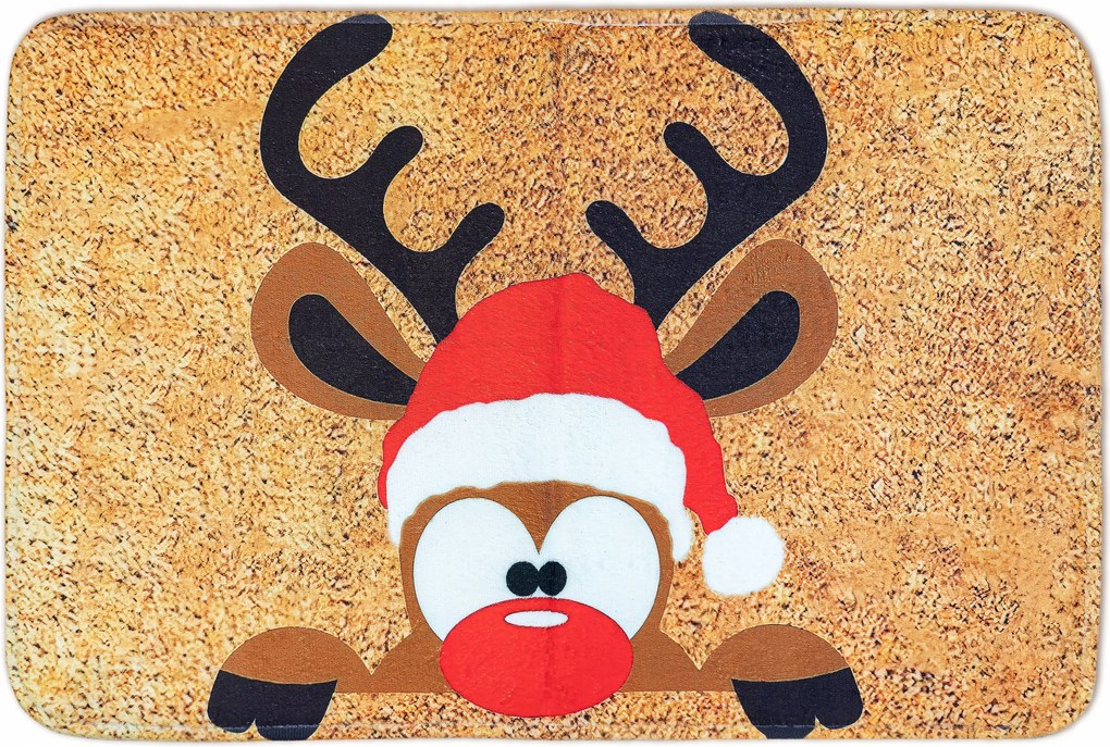 Karácsonyi Szarvas Mintás Szőnyeg Fürdőszobába 40x60cm Karácsonyi Fürdőszobaszőnyeg