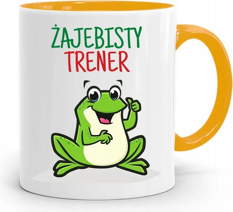 Edzőnőnek Edzőterem Bögre Sárga Ajándék fényképes nyomtatással