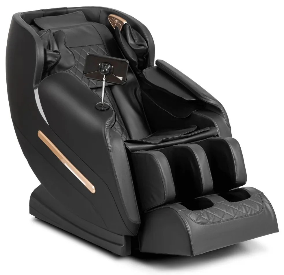 Masszázsfotel Fekete Eco-bőr Kárpittal. VX MAX