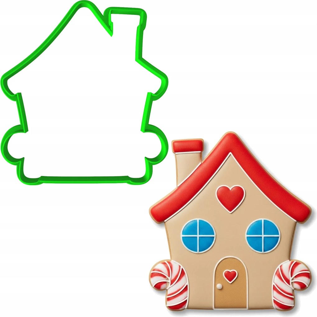 Mézeskalács Forma Karácsonyra Házikó házikó 10cm