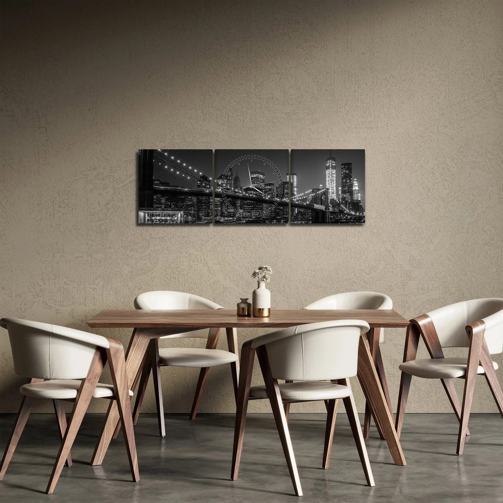 A New York-i Brooklyn-híd képe (órával) (90x30 cm)