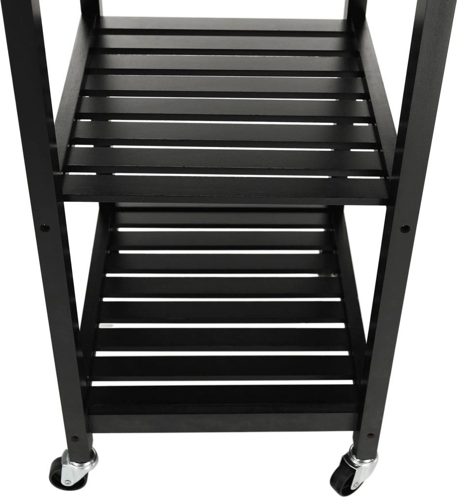 Tálalókocsi, természetes/fekete, ARETE