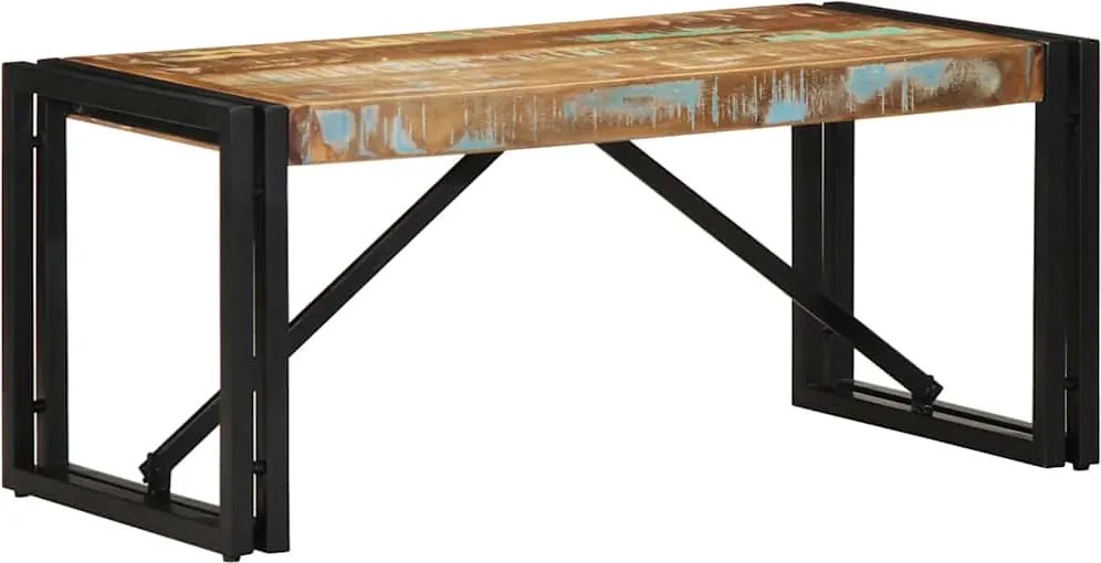 vidaXL többszínű tömör újrahasznosított fa dohányzóasztal 80x40x35 cm