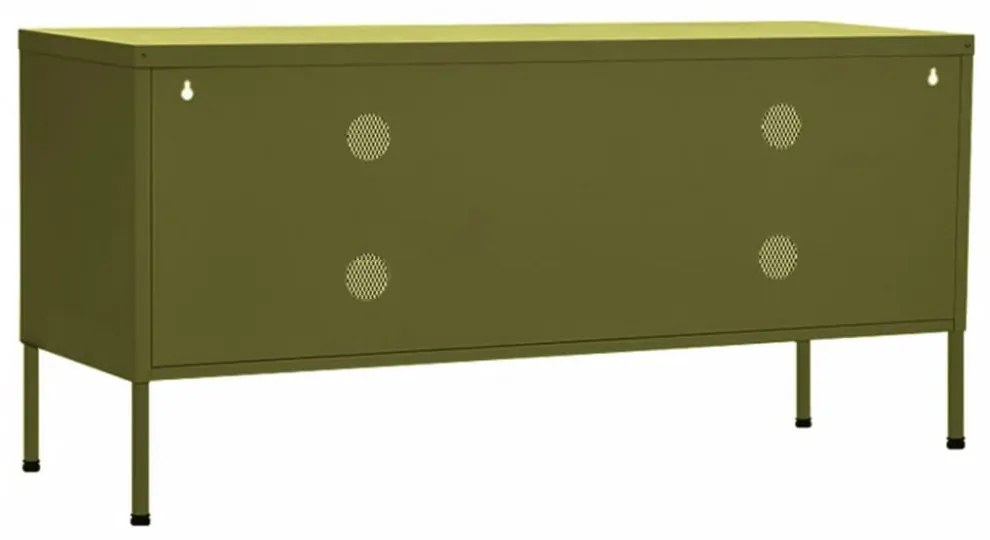 olívazöld acél TV-szekrény 105 x 35 x 50 cm