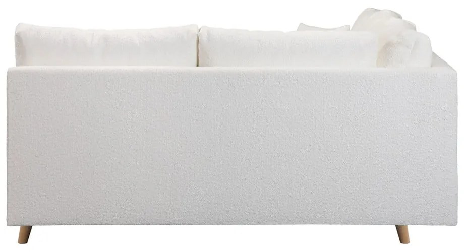 Fehér buklé sarokkanapé (jobb oldali) Ariella – Ropez