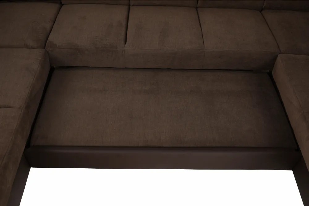 Ülőgarnitúra, textilbőr barna/szövet barna, SANTIAGO U