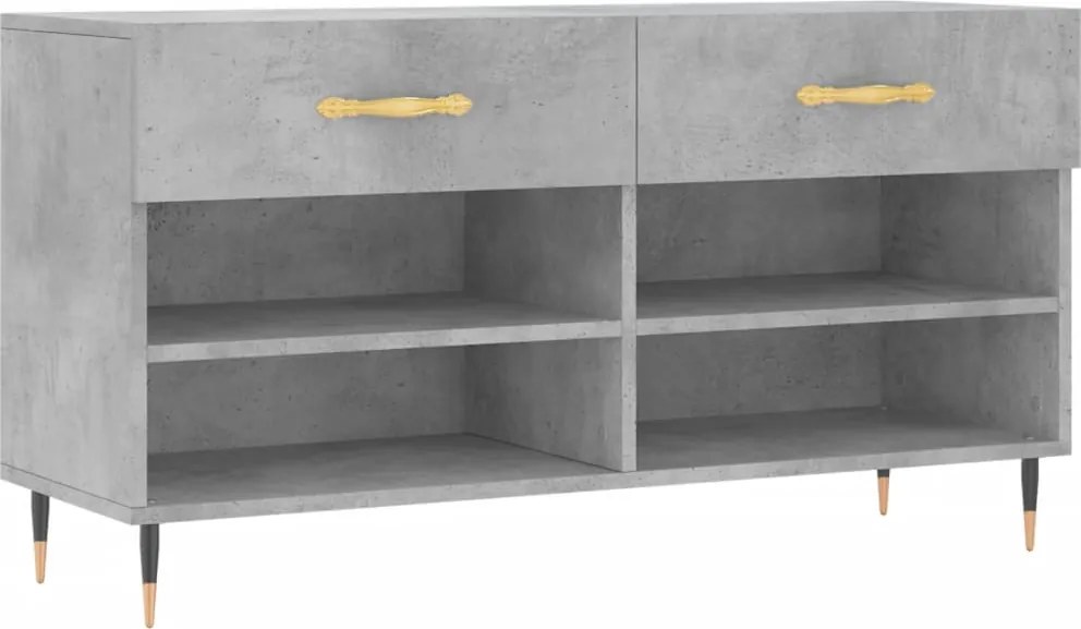 vidaXL betonszürke szerelt fa cipőpolc 102 x 35 x 55 cm