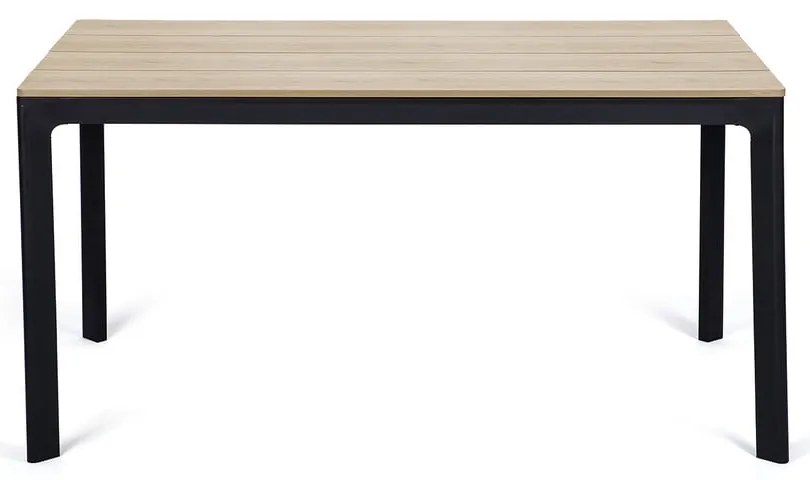 Joanna fekete 4 személyes kerti étkezőszett székekkel és Thor asztallal, 147 x 90 cm - Bonami Selection