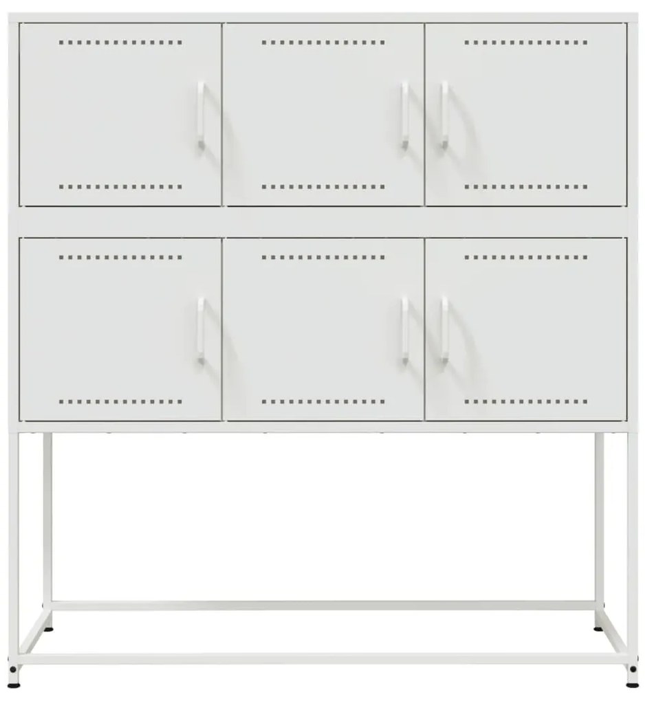 fehér acél tálalószekrény 100,5 x 39 x 107 cm