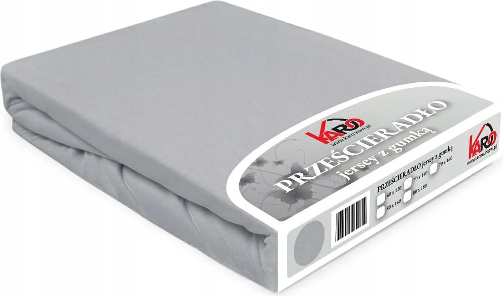 Gumis jersey lepedő 60x120 hamuszürke Constance pamut Karo