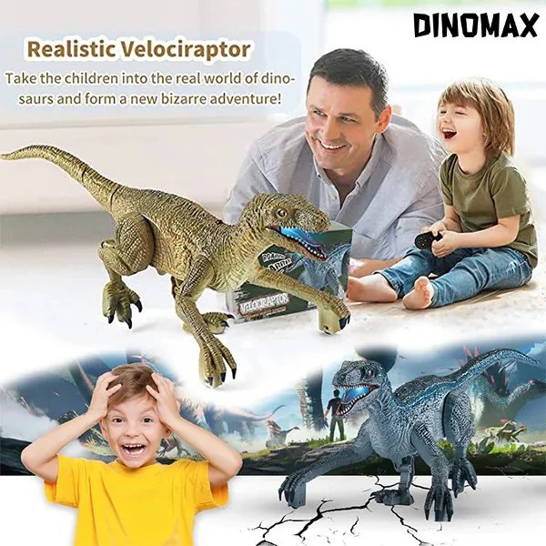 Velociraptor Távirányítós Játék Dínó Élethű hanghatásokkal – RC Dinoszaurusz