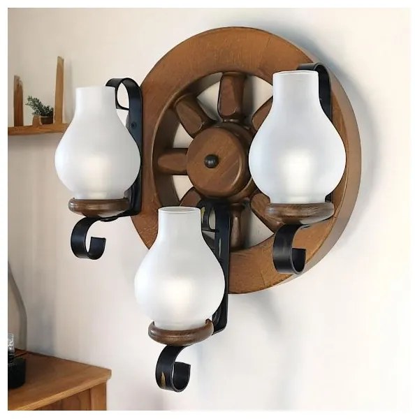 Brilagi - Fali lámpa ROATA APLICA 3xE14/40W/230V bükkfa/dió