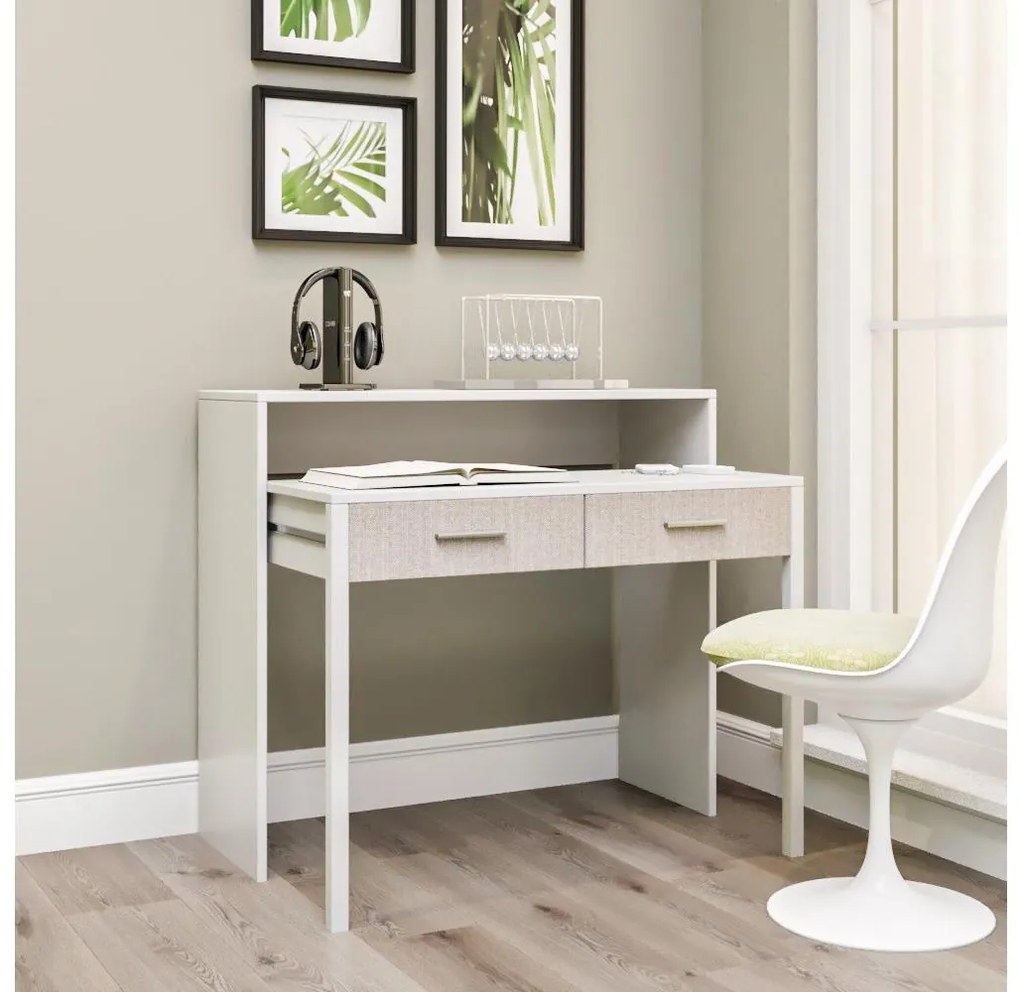 Munkaasztal 88x99 cm fehér/bézs