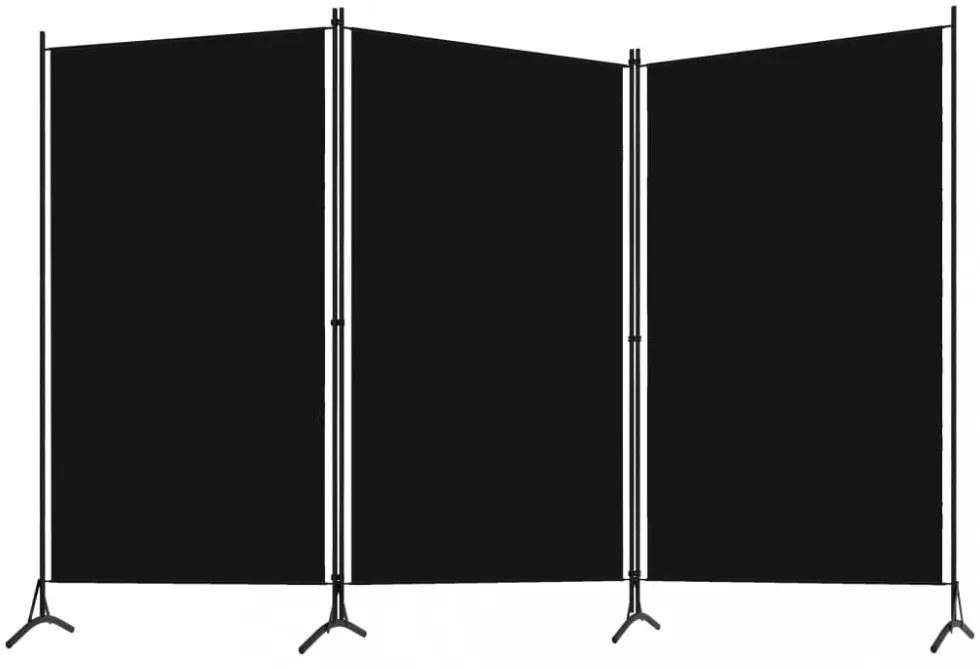 fekete 3 paneles paraván 260 x 180 cm