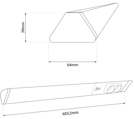 LED Pultmegvilágító konnektorral és USB porttal LED/18W/230V 4000K ezüst