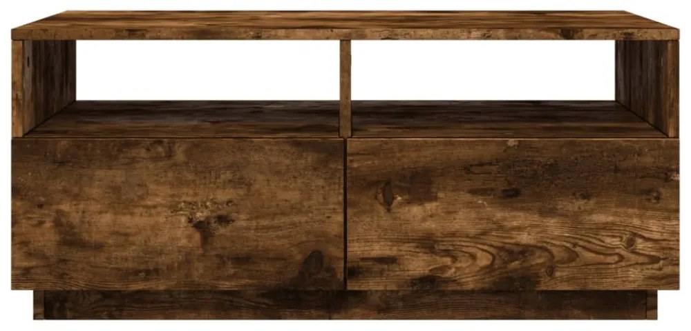füstös tölgy színű dohányzóasztal LED-lámpákkal 90x49x40 cm