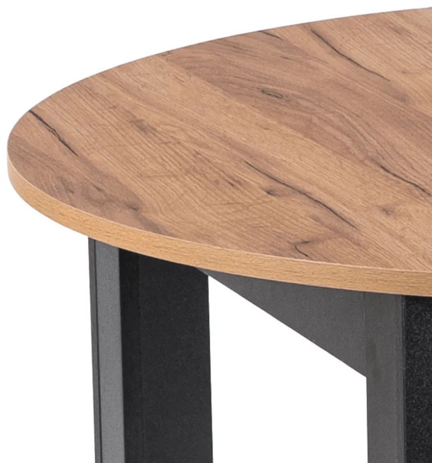 Bővíthető Étkezőasztal Kézműves Tölgy/Fekete Színben. JAMES 103-223 cm