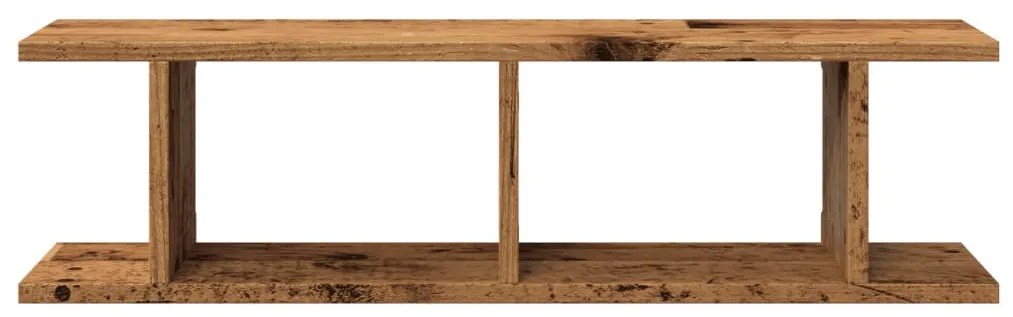 2 db antik fa színű szerelt fa fali polc 75 x 18 x 20 cm