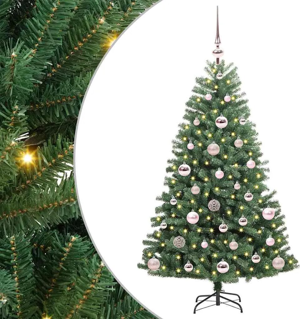 vidaXL Műanyag Hajtogatós Karácsonyfa Zöld 120 cm PVC és fém