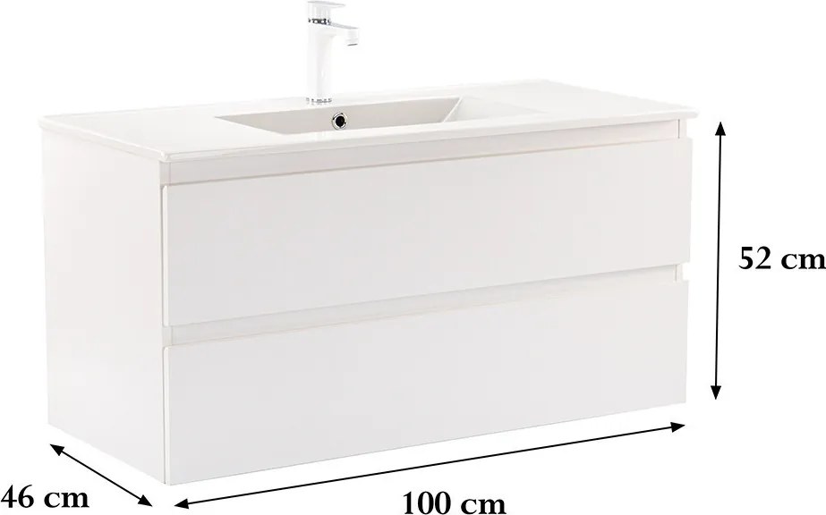 Vario Forte 100 Fürdőszoba alsó szekrény mosdóval