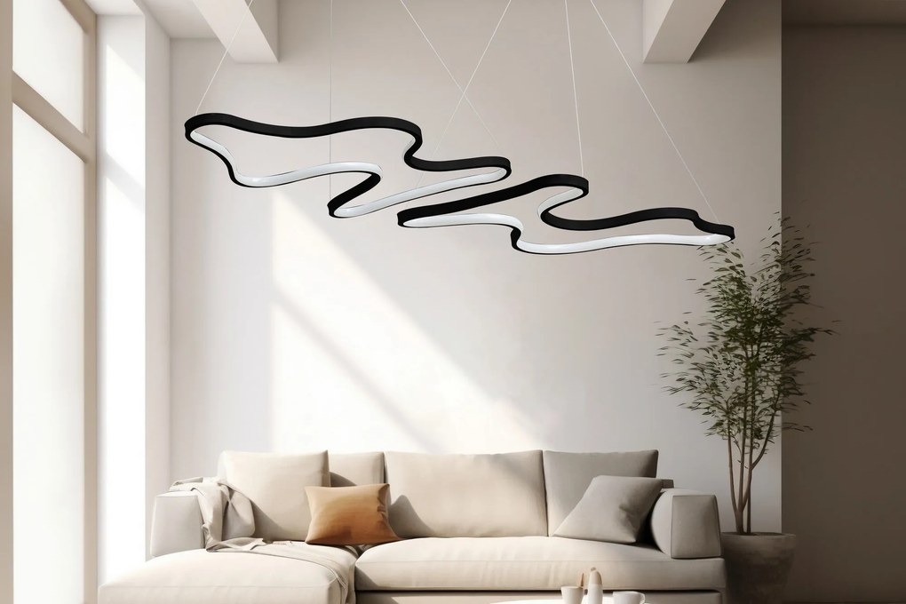 Függőlámpa, Duple Artisan - Fekete Body, Fehér Light