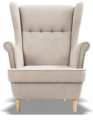 Uszak Mini fotel, bársony, bézs