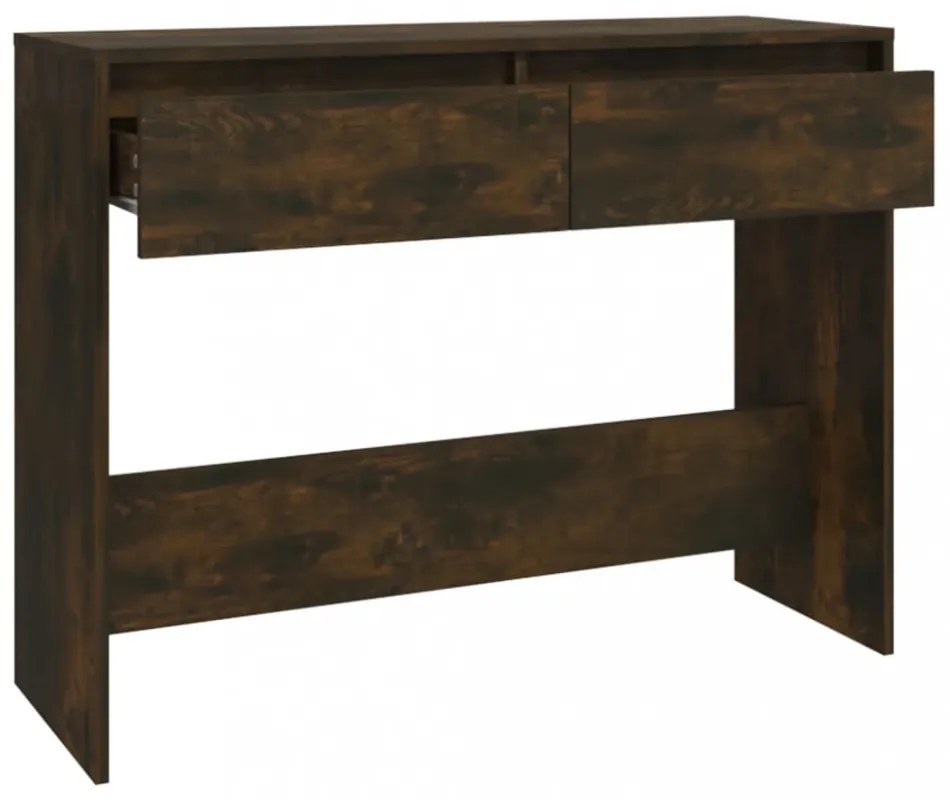 füstös tölgy színű szerelt fa tálalóasztal 100x35x76,5 cm
