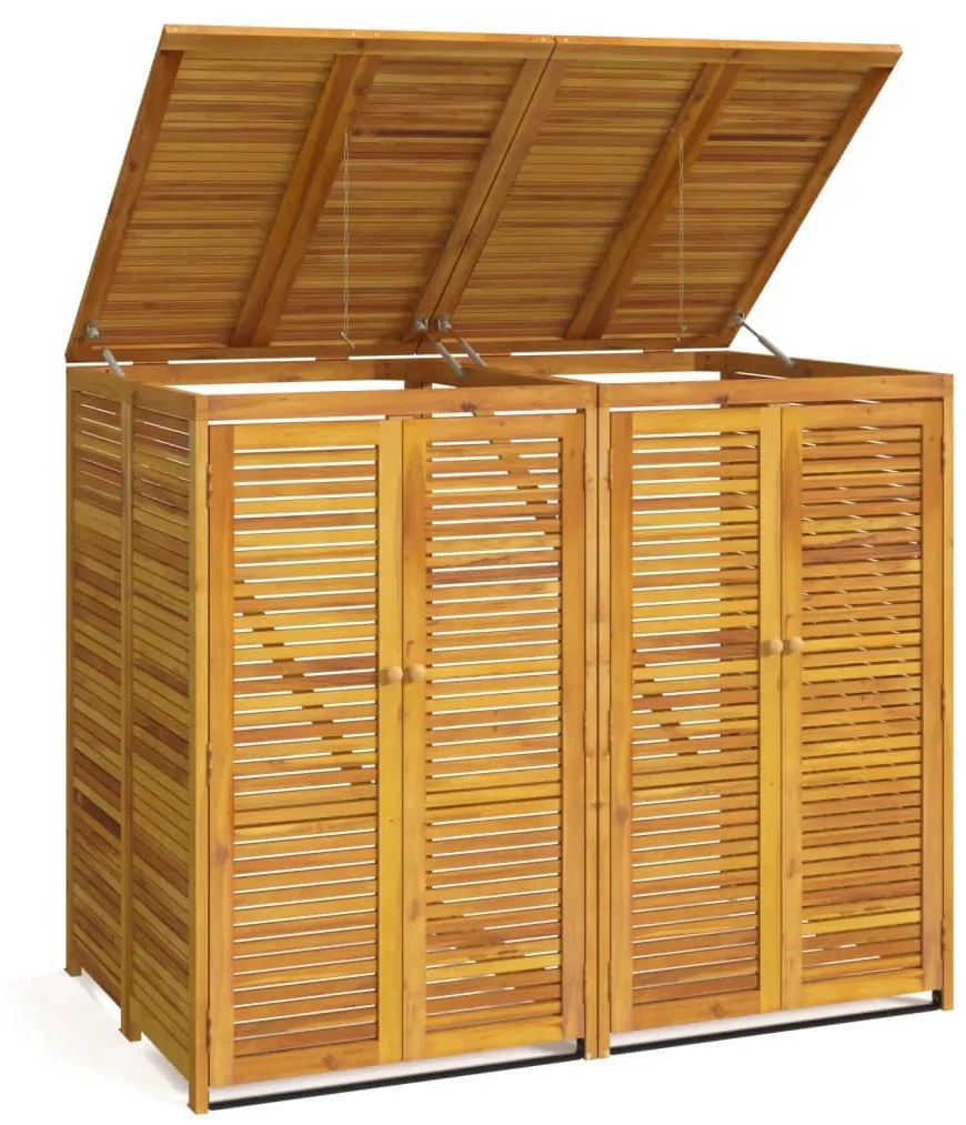 tömör dupla akácfa kukatároló 140 x 89 x 117 cm
