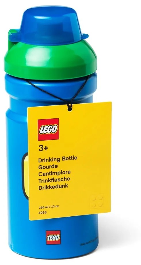 Iconic kék kulacs zöld kupakkal, 390 ml - LEGO®