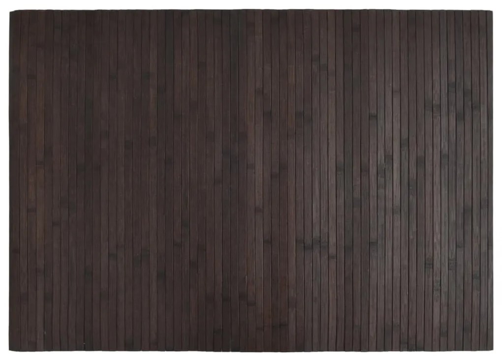 négyszögletű sötétbarna bambusz szőnyeg 70 x 100 cm