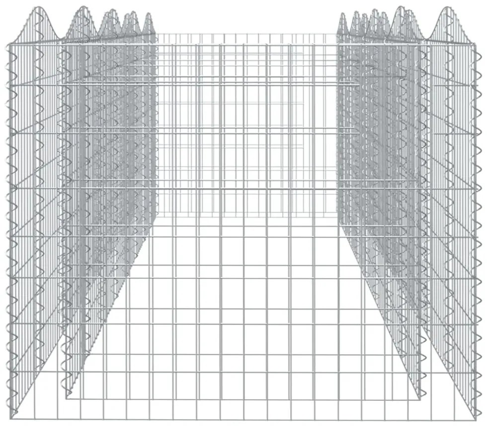 íves horganyzott vas gabion magaságyás 400 x 100 x 100 cm