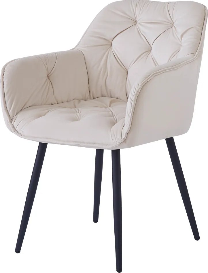 Dizájnos fotel, bézs Velvet szövet, FEDRIS NEW