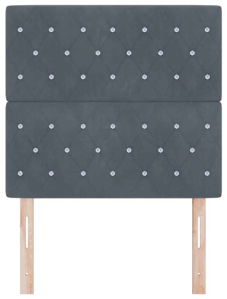LED Fejtámla Sötétszürke 100 cm Bársony