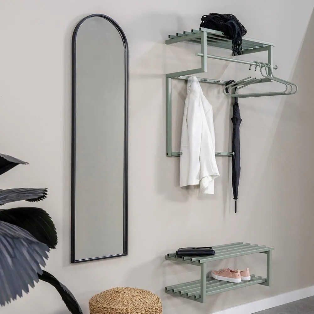 Szürkészöld fém fali fogas polccal 76 cm Rizzoli – Spinder Design