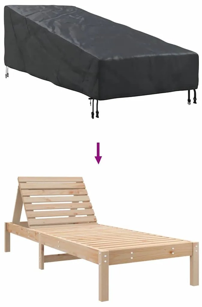 Kültéri bútor takaró Fekete 195 x 76 x 82 cm 210D oxford szövet