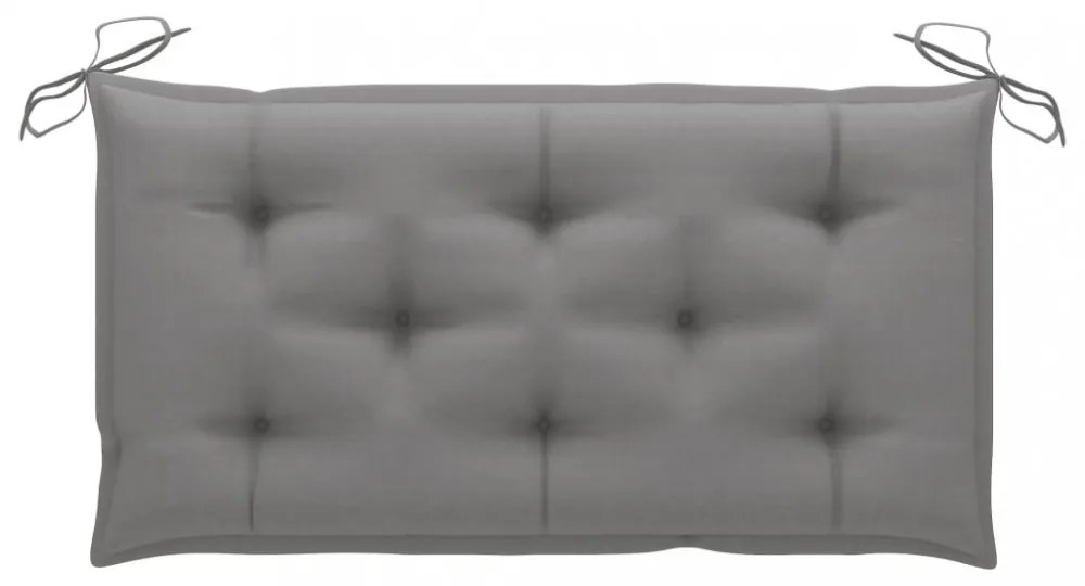 tömör tíkfa kerti pad szürke párnával 112 cm