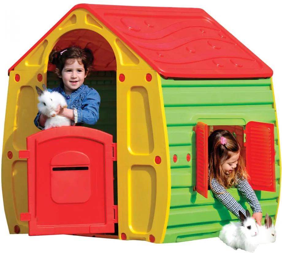 Mágikus ház gyerekeknek, 102X90X109, piros-sárga-zöld