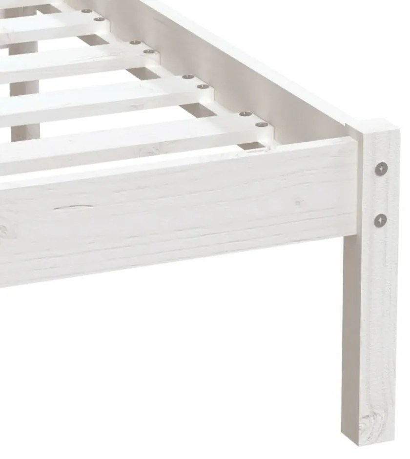 fehér tömör fa ágykeret 90 x 190 cm (Single)