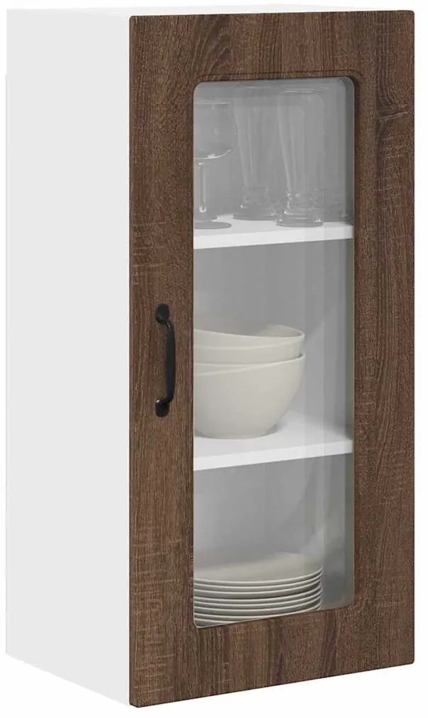 Fali konyhaszekrény ajtóval Barna Tölgy 40 x 31 x 80 cm Faanyag