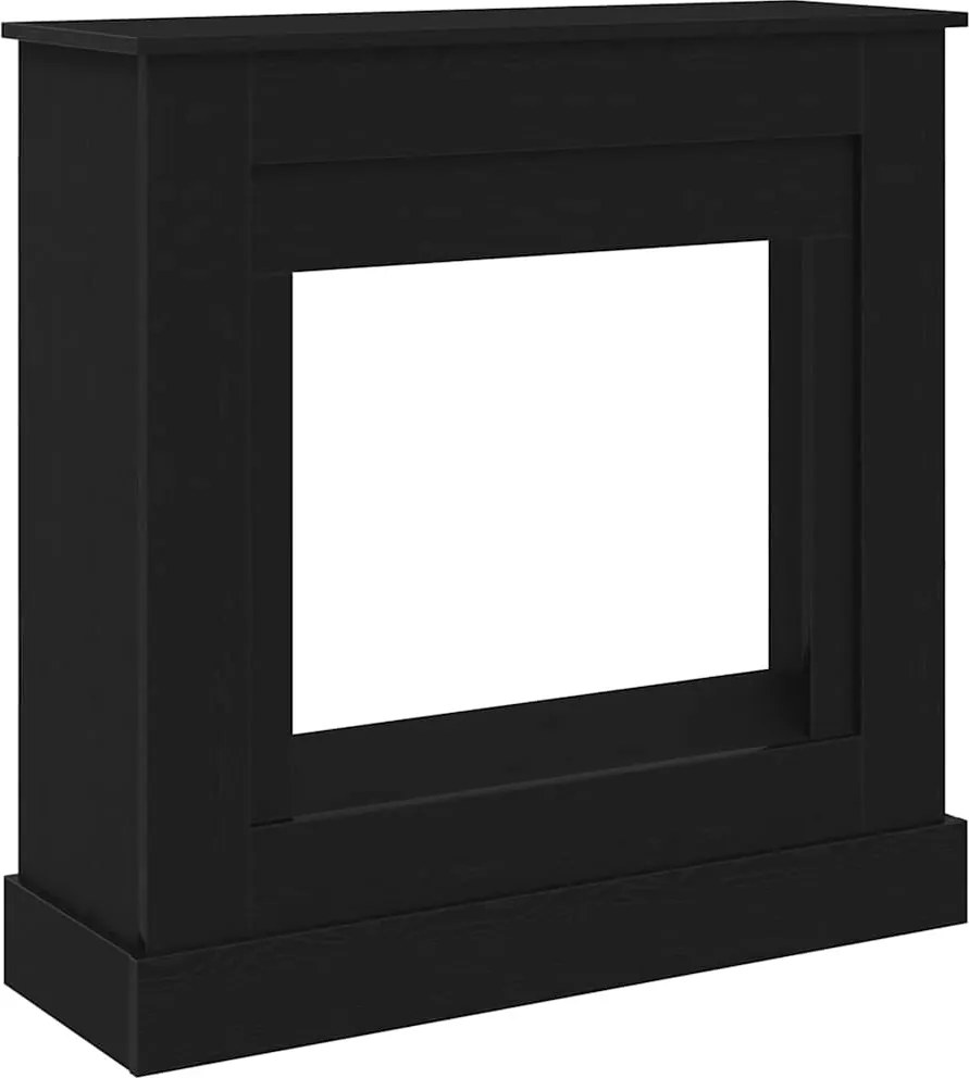 vidaXL fekete tölgy színű szerelt fa kandallóburkolat 90x30x90 cm