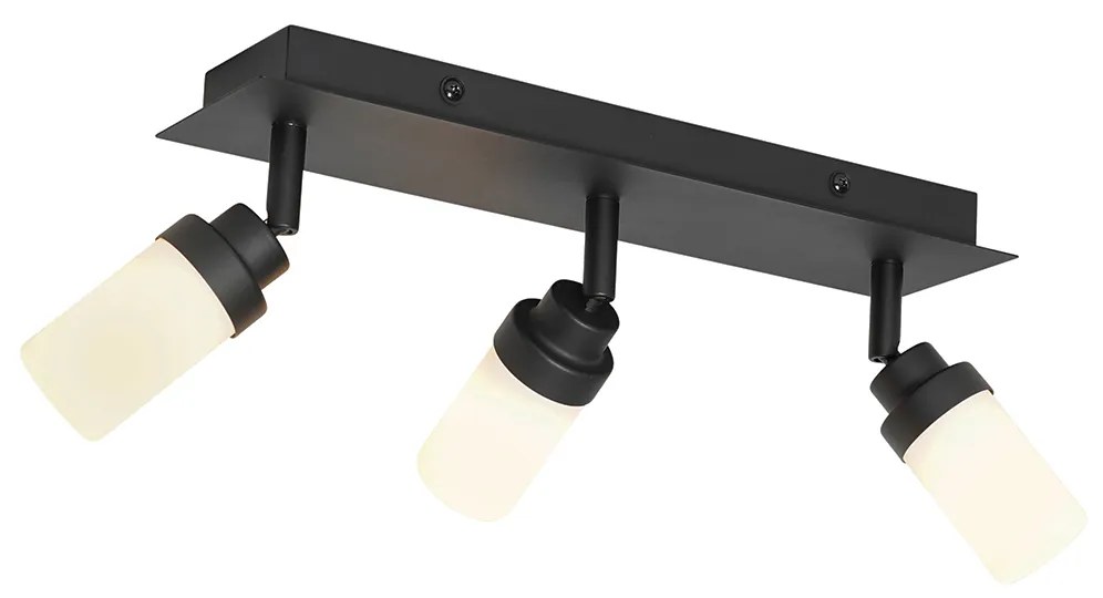 Modern fürdőszoba spotlámpa fekete 3-lámpás IP44 - Japie