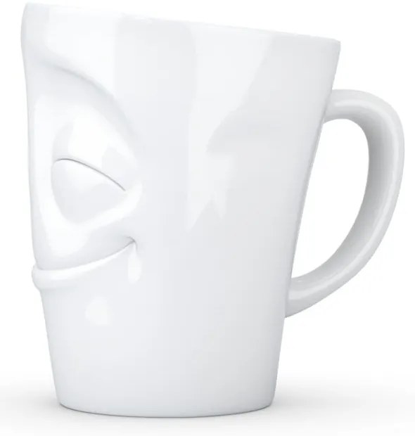 'Elégedett' fehér porcelánbögre, 350 ml - 58products