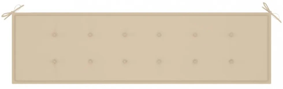 bézs oxford szövet kerti padpárna 180 x 50 x 3 cm