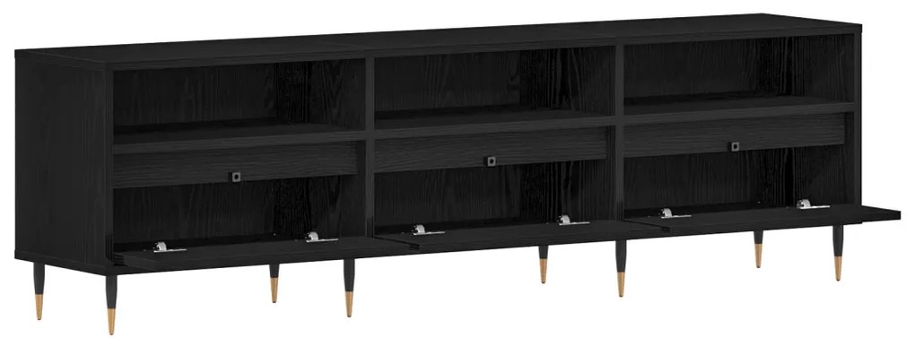 TV Szekrény Fekete Tölgy 150x30x44,5 cm Mérnöki Fa