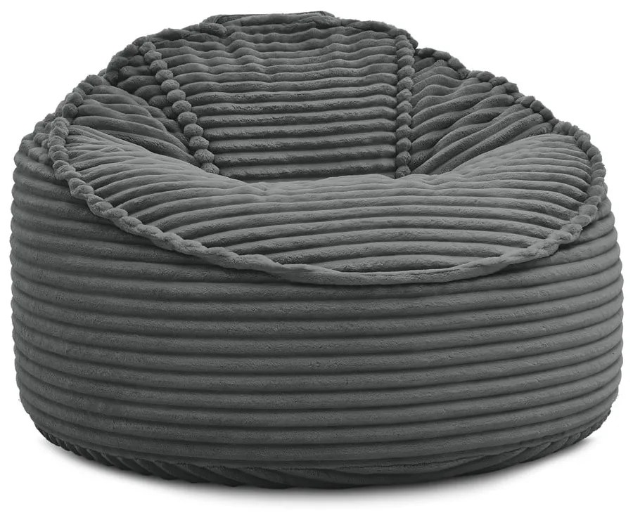 Sötétszürke kordbársony babzsákfotel Socrate – Bobochic Paris